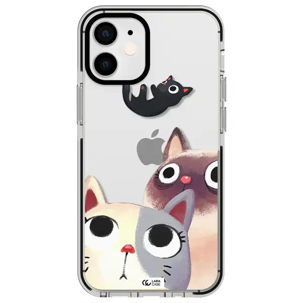 Falling Kitten Watercolor Apple iPhone 12 mini impact black border Case