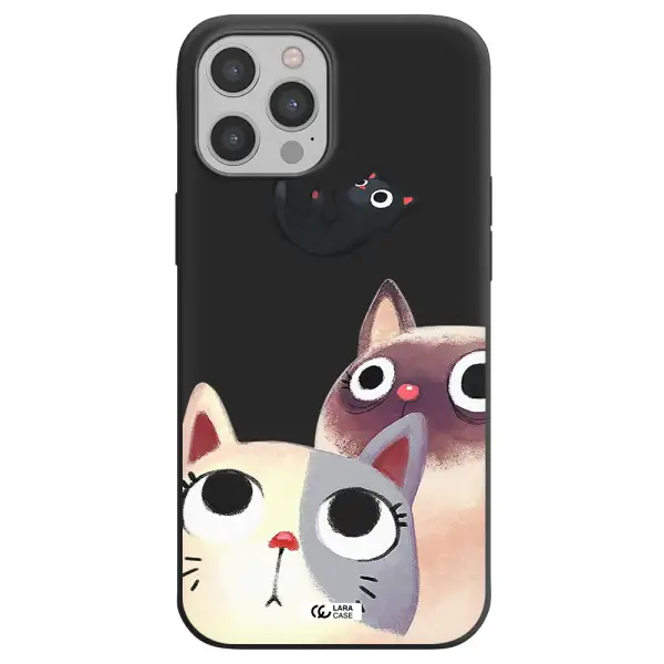 Falling Kitten Watercolor Apple iPhone 12 pro Silicone black Case