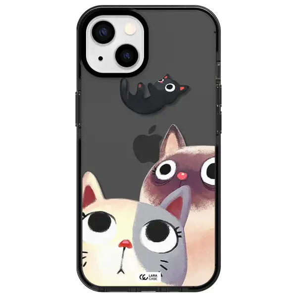 Falling Kitten Watercolor Apple iPhone 13 impact Smoke Black Case