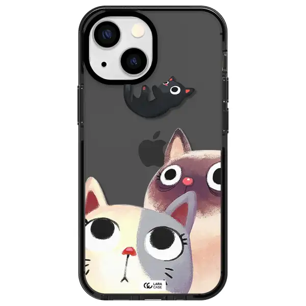 Falling Kitten Watercolor Apple iPhone 13 mini impact Smoke Black Case