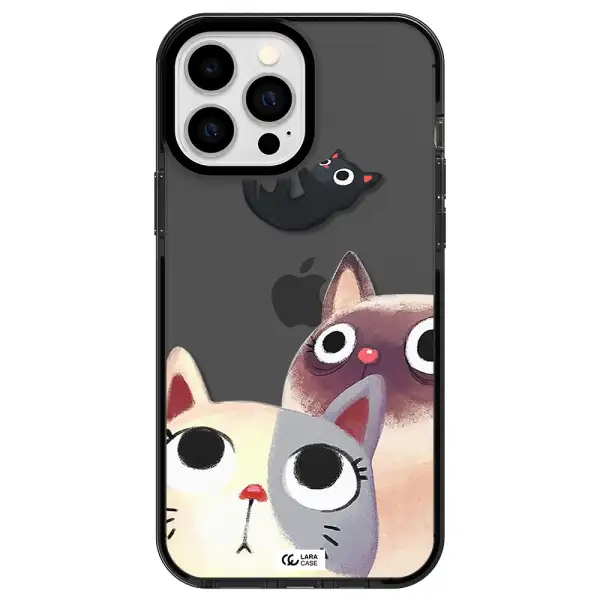 Falling Kitten Watercolor Apple iPhone 13 Pro Max impact Smoke Black Case
