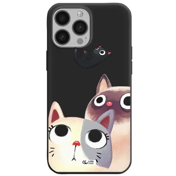 Falling Kitten Watercolor Apple iPhone 13 Pro Silicone black Case