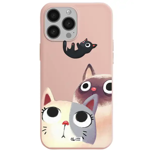 Falling Kitten Watercolor Apple iPhone 13 Pro Silicone pastel pink Case