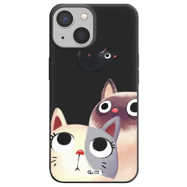 Falling Kitten Watercolor Apple iPhone 13 Silicone black Case