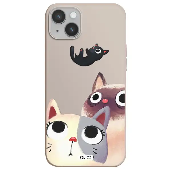 Falling Kitten Watercolor Apple iPhone 14 Silicone Stone Case