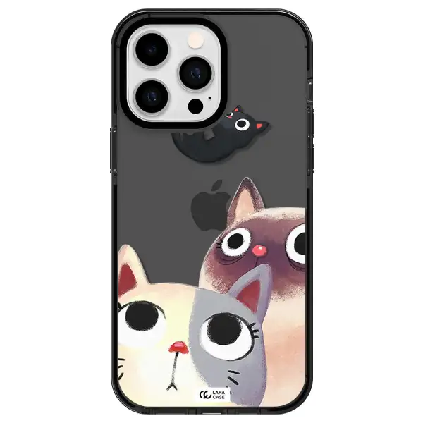 Falling Kitten Watercolor Apple iPhone 15 Pro impact Smoke Black Case