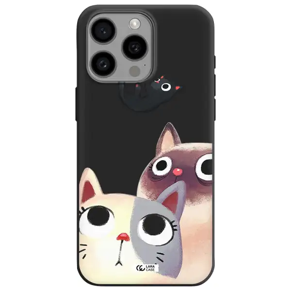 Falling Kitten Watercolor Apple Iphone 15 Pro max Silicone black Case