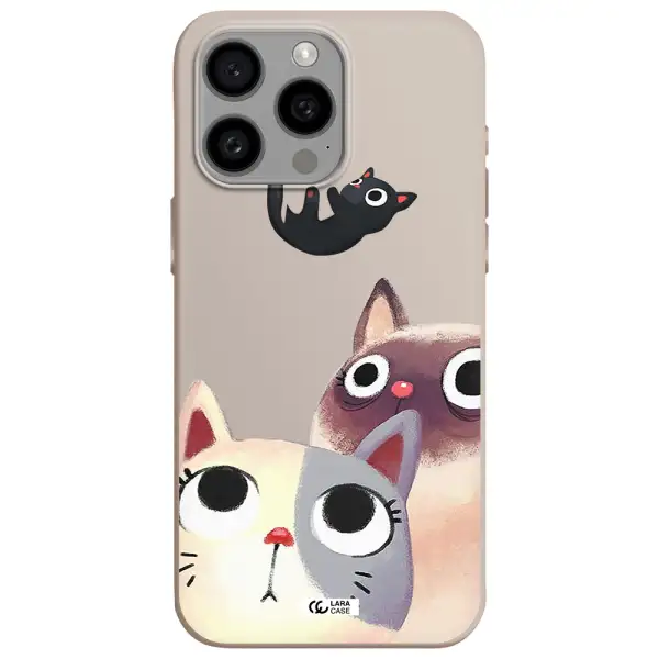 Falling Kitten Watercolor Apple Iphone 15 Pro max Silicone Stone Case