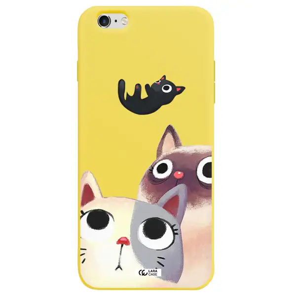Falling Kitten Watercolor Apple iPhone 6 plus Silicone canary yellow Case
