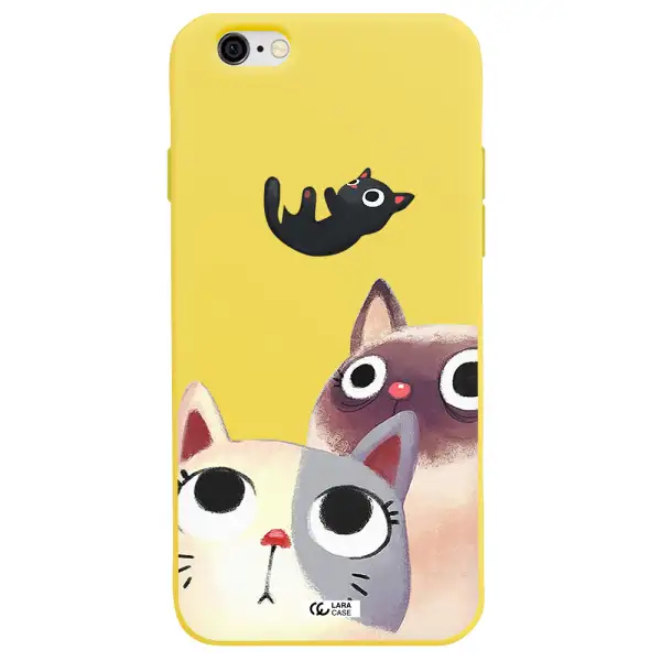 Falling Kitten Watercolor Apple iPhone 6 Silicone canary yellow Case