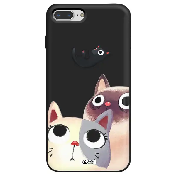 Falling Kitten Watercolor Apple iPhone 7 plus Silicone black Case