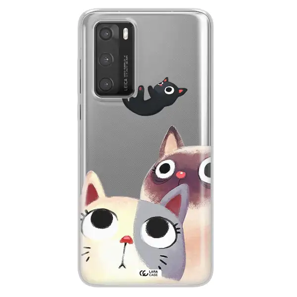 Falling Kitten Watercolor Huawei P40 Clear TPU Case