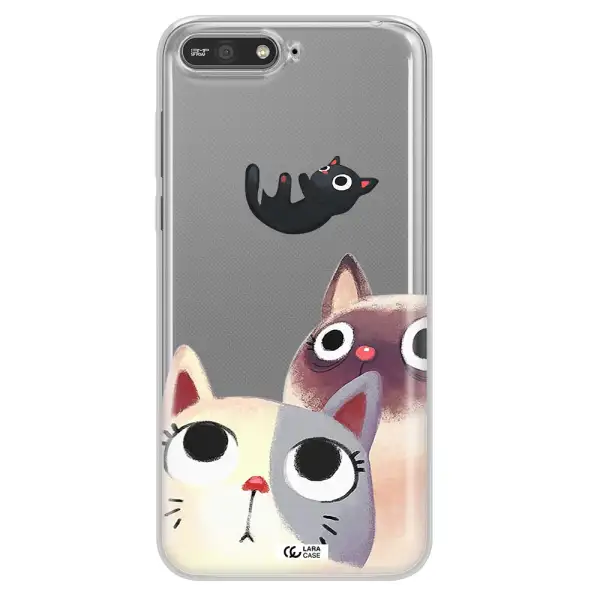 Falling Kitten Watercolor Huawei Y6 2018 Clear TPU Case