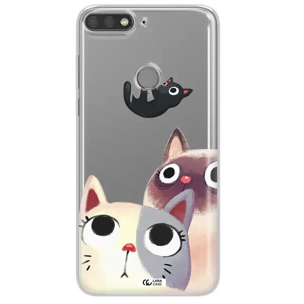 Falling Kitten Watercolor Huawei Y7 Prime 2018 Clear TPU Case