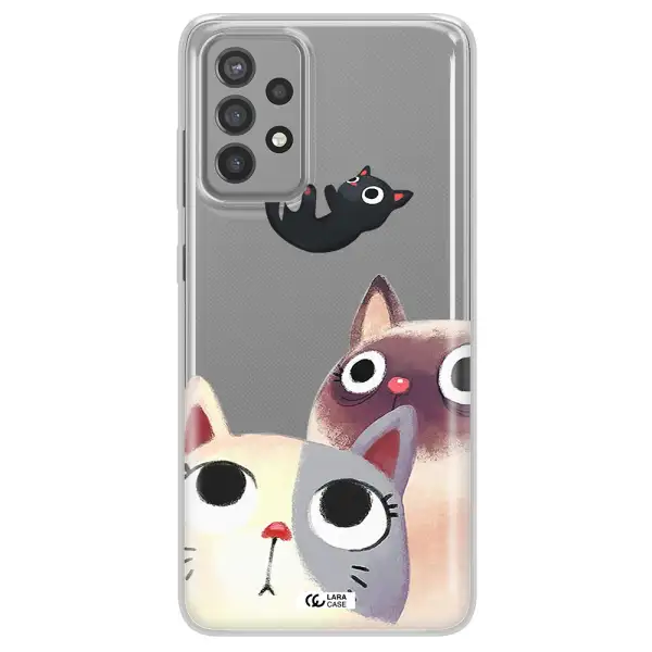 Falling Kitten Watercolor Samsung A72 Clear TPU Case