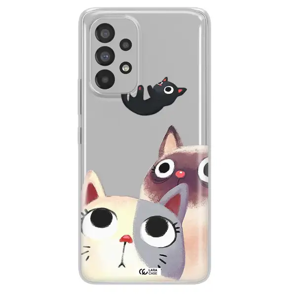 Falling Kitten Watercolor Samsung A73 Clear TPU Case