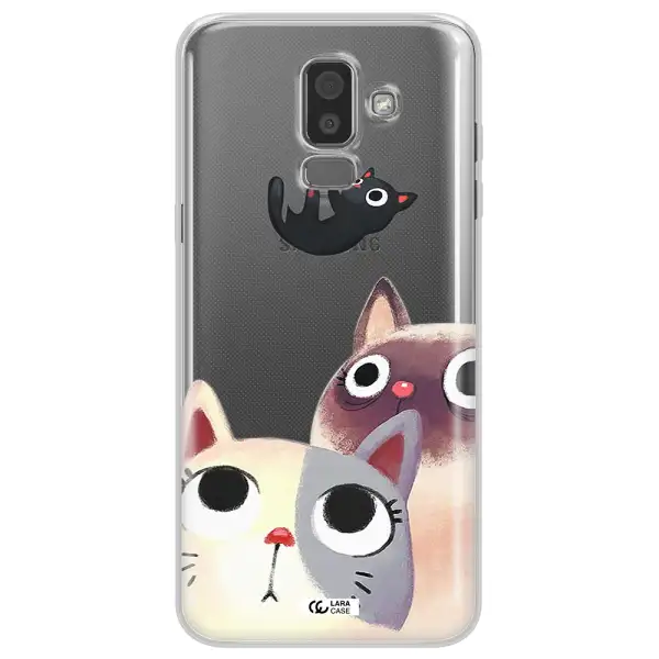 Falling Kitten Watercolor Samsung J8 Clear TPU Case