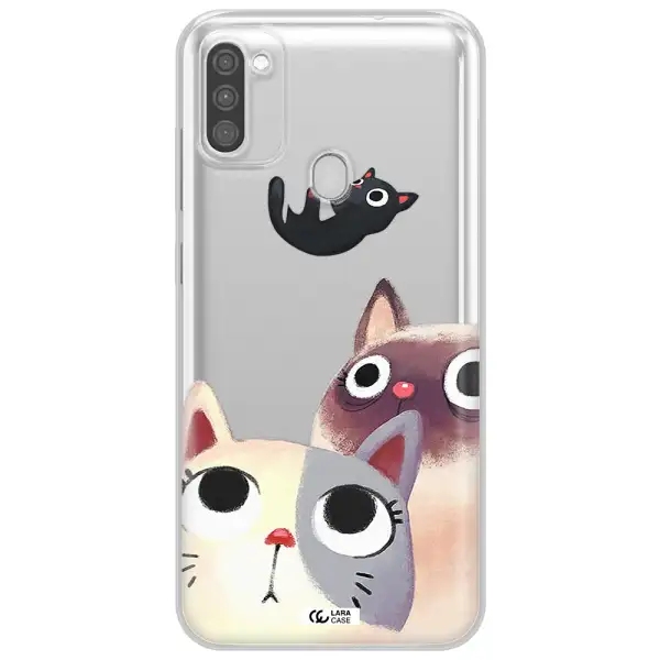 Falling Kitten Watercolor Samsung M11 Clear TPU Case