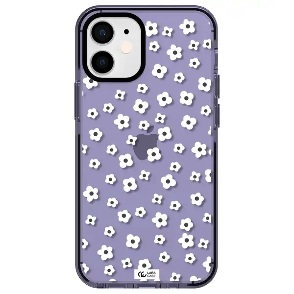 Five Petal White Flower Apple iPhone 12 mini impact Lilac Case