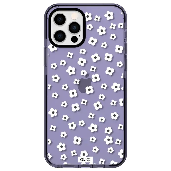 Five Petal White Flower Apple iPhone 12 pro impact Lilac Case