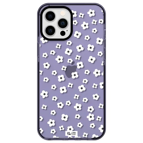 Five Petal White Flower Apple iPhone 12 pro max impact Lilac Case