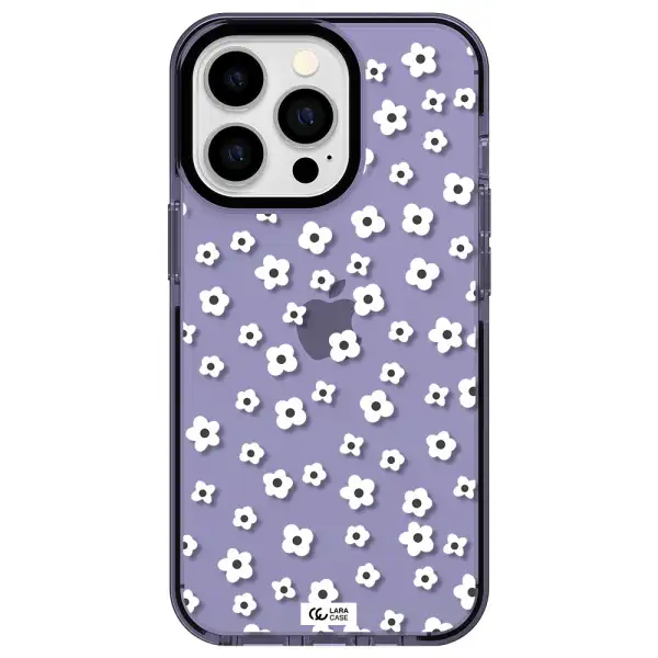 Five Petal White Flower Apple iPhone 13 Pro impact Lilac Case