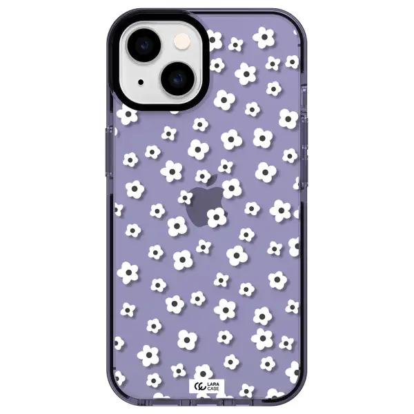 Five Petal White Flower Apple iPhone 14 impact Lilac Case