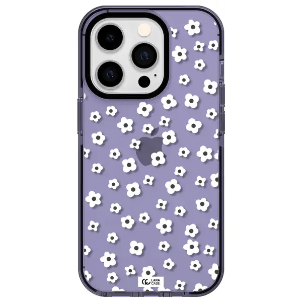 Five Petal White Flower Apple iPhone 14 pro impact Lilac Case
