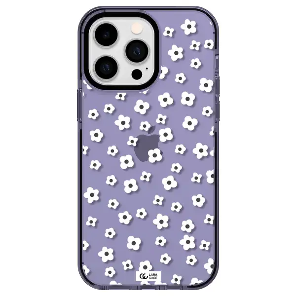 Five Petal White Flower Apple iPhone 14 pro max impact Lilac Case