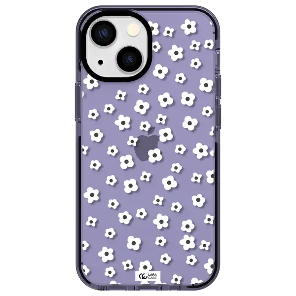 Five Petal White Flower Apple iPhone 15 impact Lilac Case