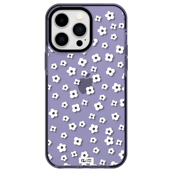 Five Petal White Flower Apple iPhone 15 Pro impact Lilac Case