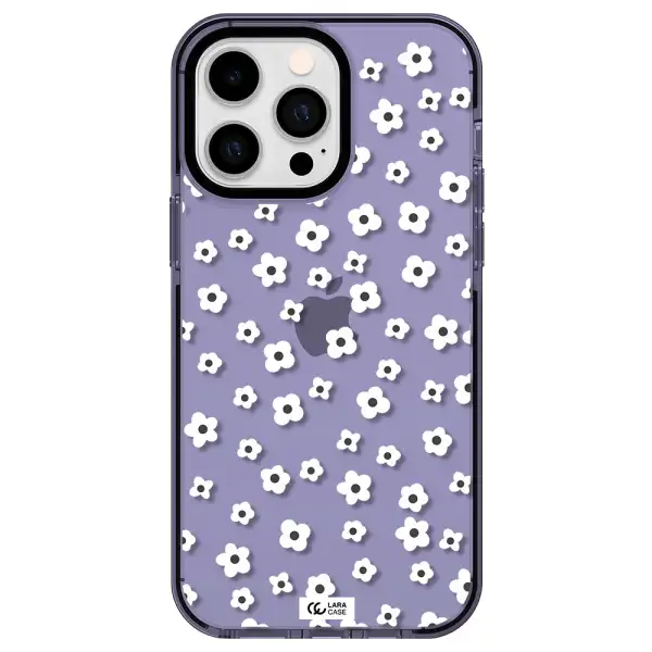 Five Petal White Flower Apple iPhone 15 Pro Max impact Lilac Case