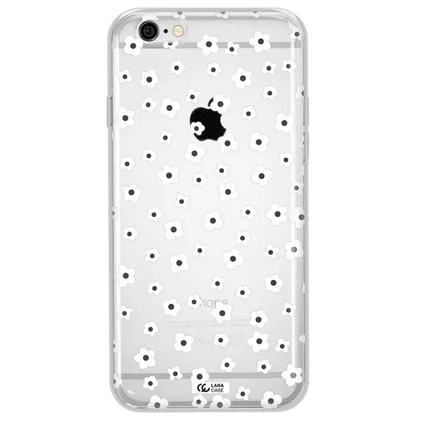 Five Petal White Flower Apple iPhone 6 Clear TPU Case