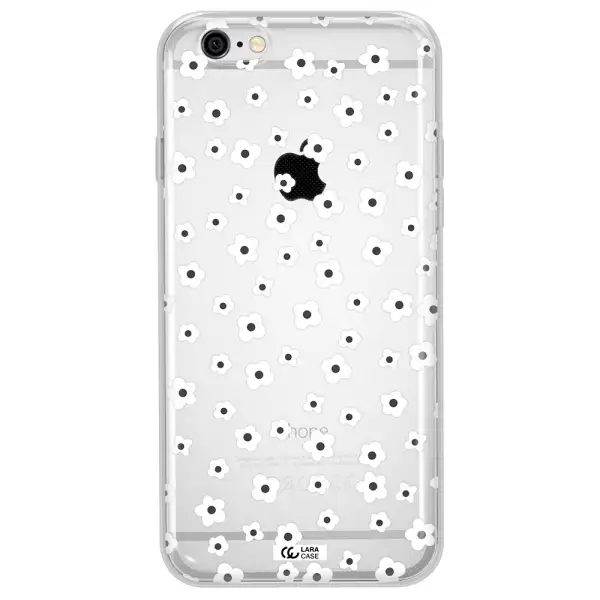 Five Petal White Flower Apple iPhone 6 plus Clear TPU Case