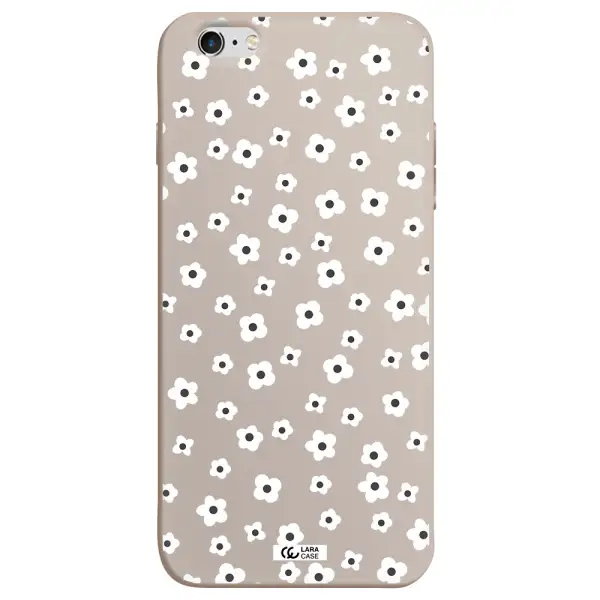 Five Petal White Flower Apple iPhone 6 plus Silicone Stone Case