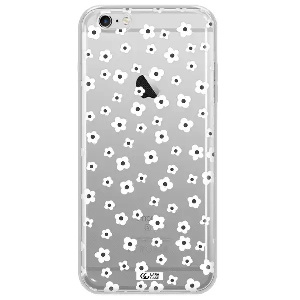 Five Petal White Flower Apple iPhone 6 s plus Clear TPU Case