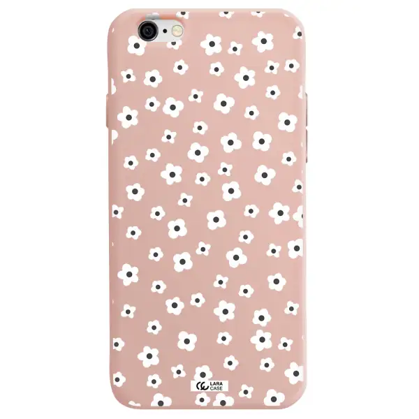 Five Petal White Flower Apple iPhone 6 Silicone pastel pink Case