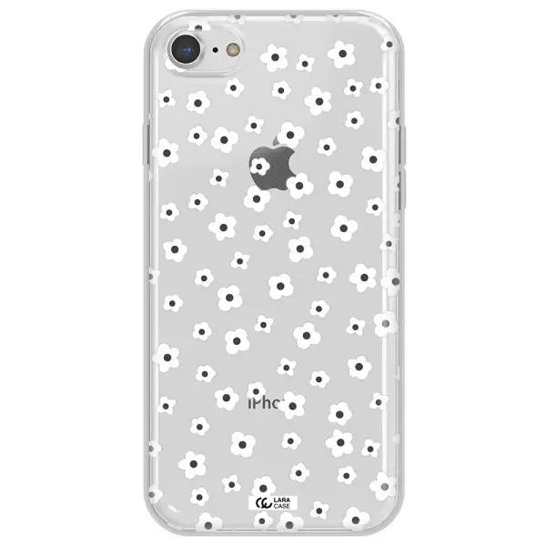 Five Petal White Flower Apple iPhone 7 Clear TPU Case
