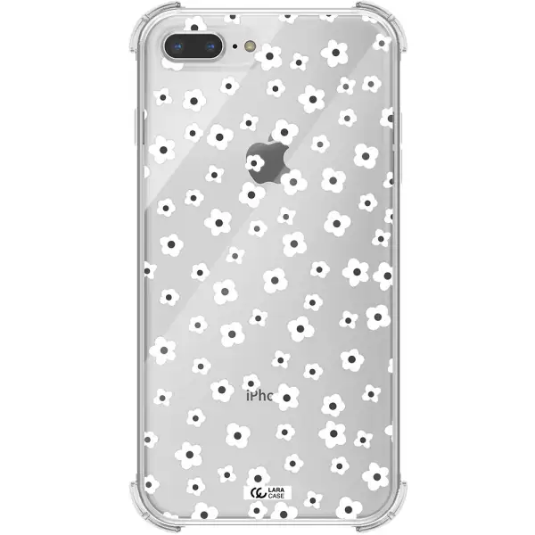 Five Petal White Flower Apple iPhone 7 plus Clear PC Case