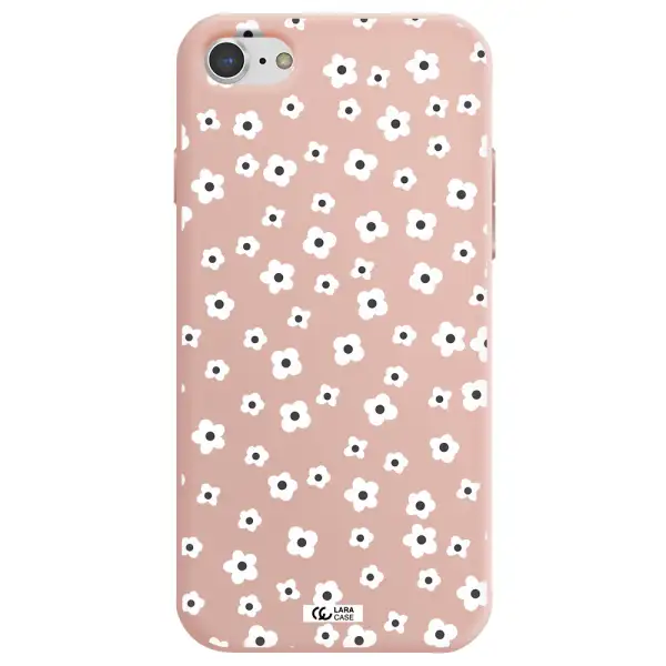 Five Petal White Flower Apple iPhone 7 Silicone pastel pink Case