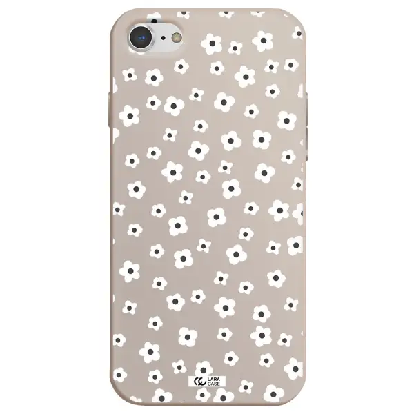 Five Petal White Flower Apple iPhone 7 Silicone Stone Case