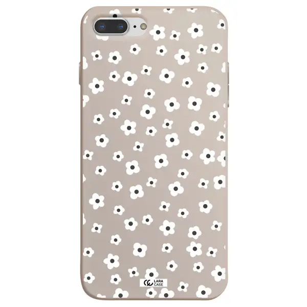 Five Petal White Flower Apple iPhone 8 plus Silicone Stone Case