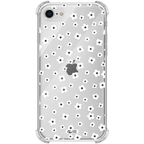 Five Petal White Flower Apple iPhone se 2020 Clear PC Case