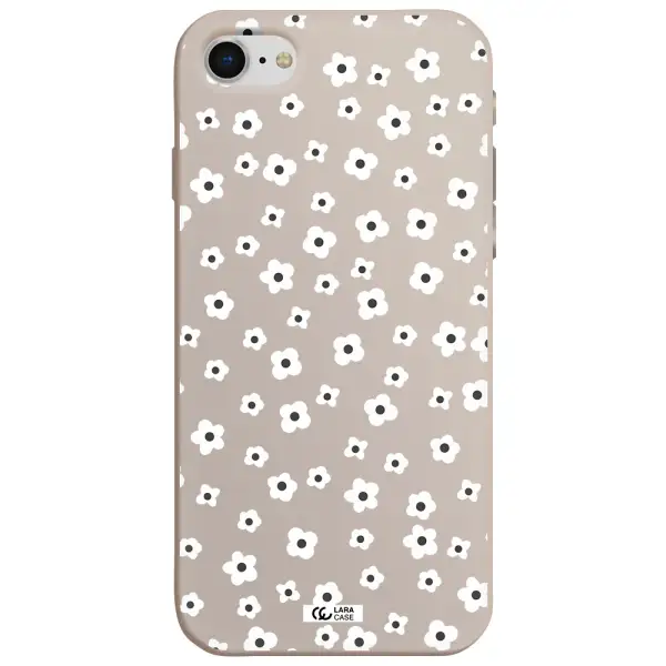 Five Petal White Flower Apple iPhone se 2020 Silicone Stone Case