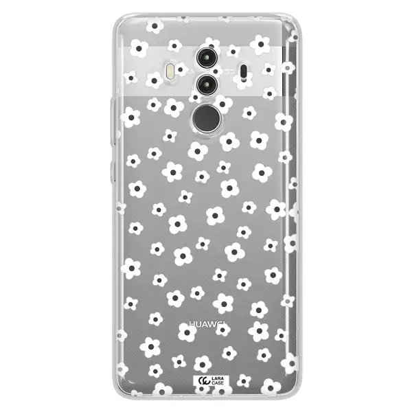 Five Petal White Flower Huawei Mate 10 Clear TPU Case