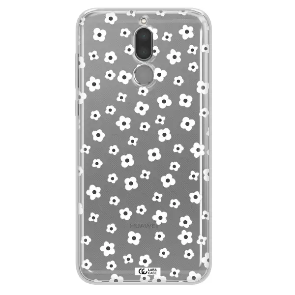 Five Petal White Flower Huawei Mate 10 Lite Clear TPU Case