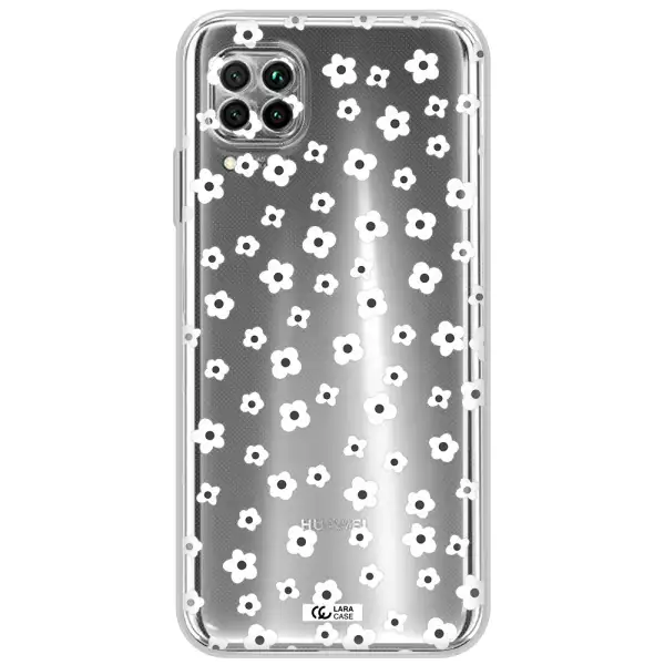 Five Petal White Flower Huawei Nova 7I Clear Tpu Case