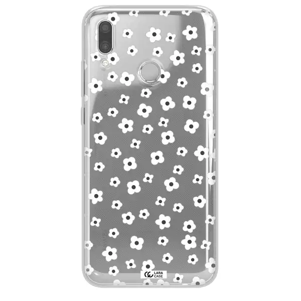 Five Petal White Flower Huawei P Smart 2019 Clear TPU Case