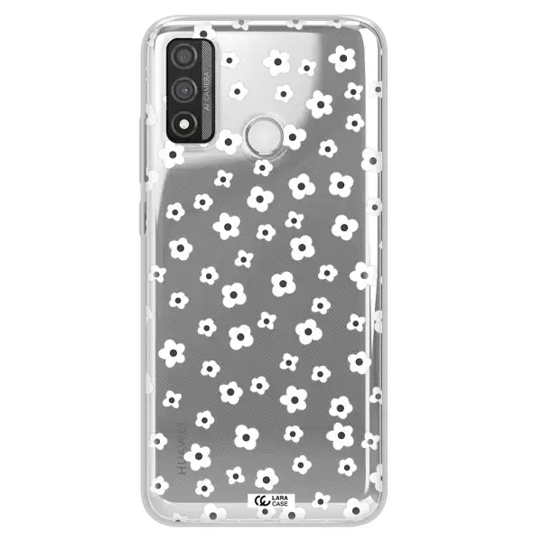 Five Petal White Flower Huawei P Smart 2020 Clear TPU Case