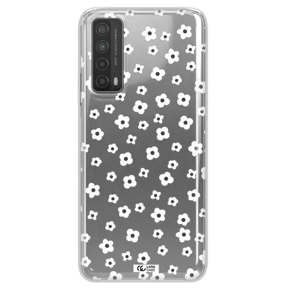 Five Petal White Flower Huawei P Smart 2021 Clear TPU Case